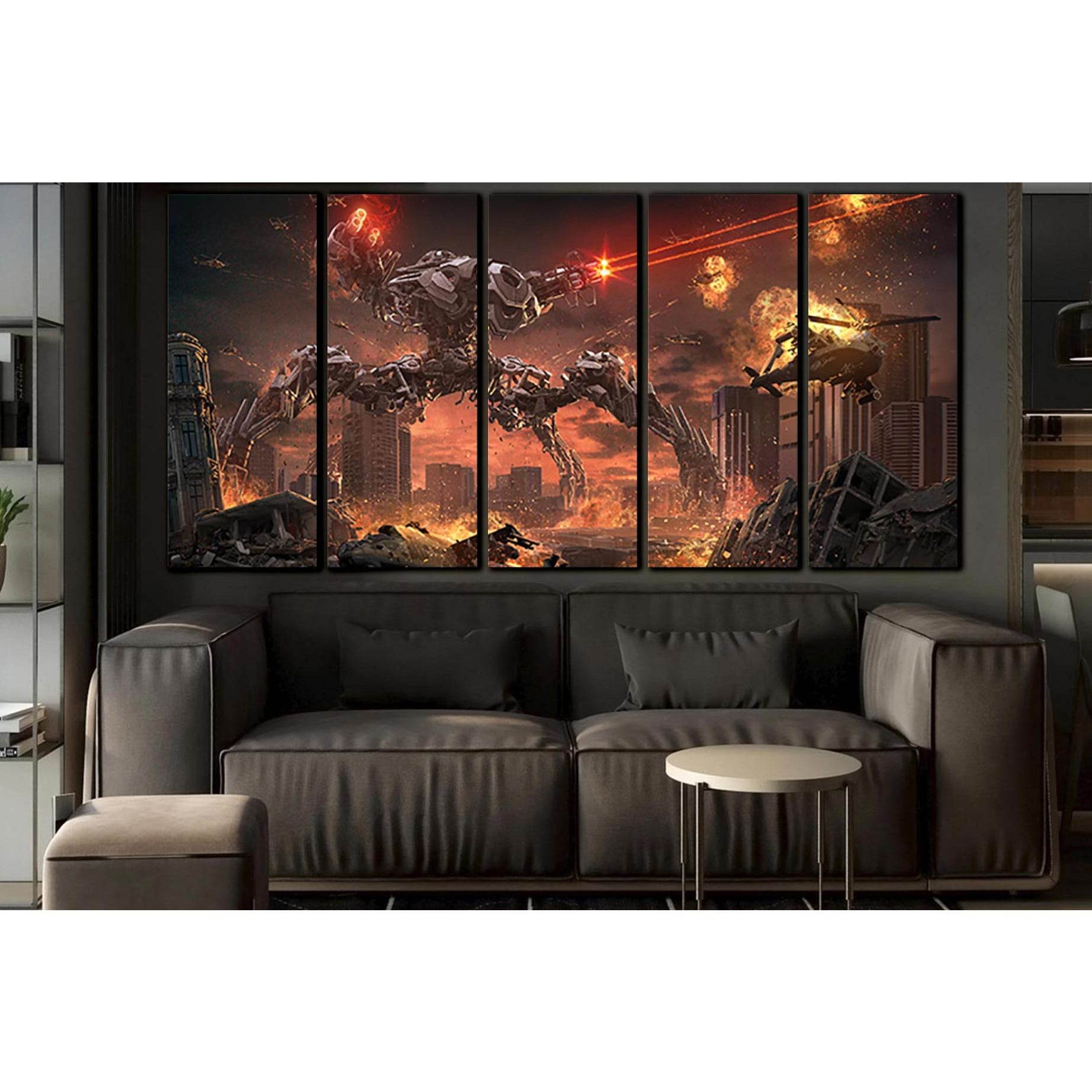Battle Robot War №SL1298 Ready to Hang Canvas Print - Zellart Canvas Prints 0new, ALL_Products, Fantasy And Sci Fi Wall Art