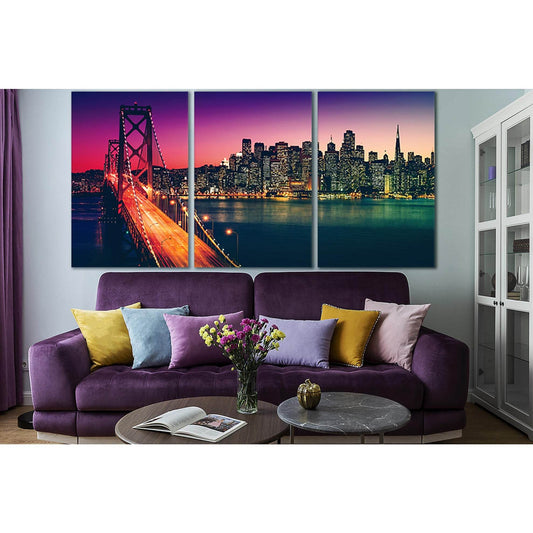 Bay Bridge San Francisco №SL1105 Ready to Hang Canvas Print - Zellart Canvas Prints 0new, ALL_Products, Bridges Wall Art