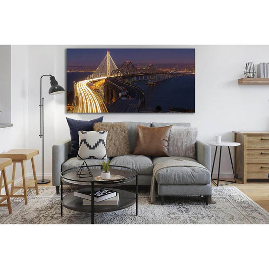Bay Bridge №SL1111 Ready to Hang Canvas Print - Zellart Canvas Prints 0new, ALL_Products, Bridges Wall Art