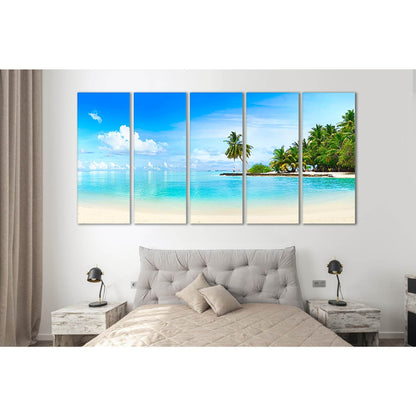 Beach And Turquoise Ocean №SL61 Ready to Hang Canvas Print - Zellart Canvas Prints 0new, ALL_Products, Beach Ocean & Waves
