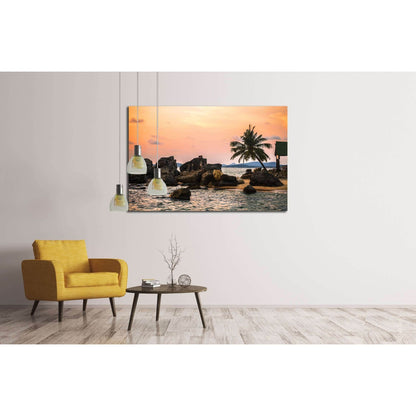 Beach at sunset at Phu Quoc island in Vietnam №3148 Ready to Hang Canvas Print - Zellart Canvas Prints ALL_Products, s-3148