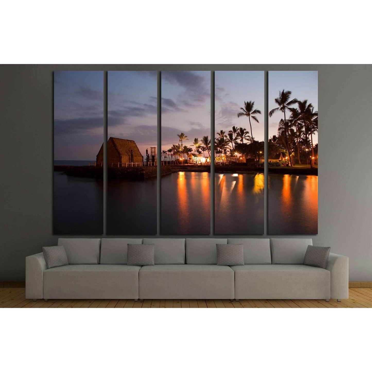 beach party Luau on Big Island Hawaii after sunset №2506 Ready to Hang Canvas Print - Zellart Canvas Prints ALL_Products, s-2506