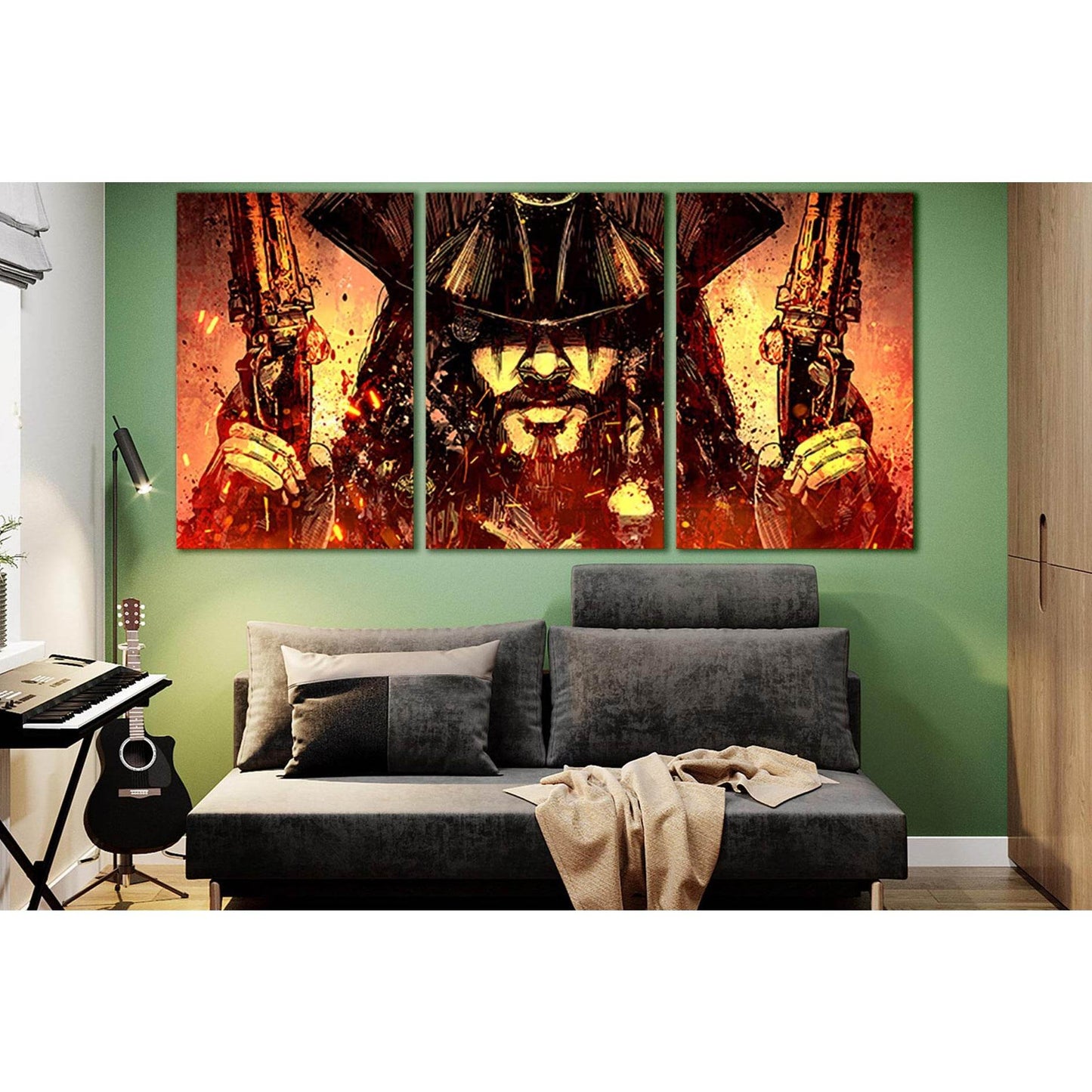 Bearded Pirate With Two Pistols №SL1251 Ready to Hang Canvas Print - Zellart Canvas Prints 0new, ALL_Products, Fantasy And Sci Fi Wall Art