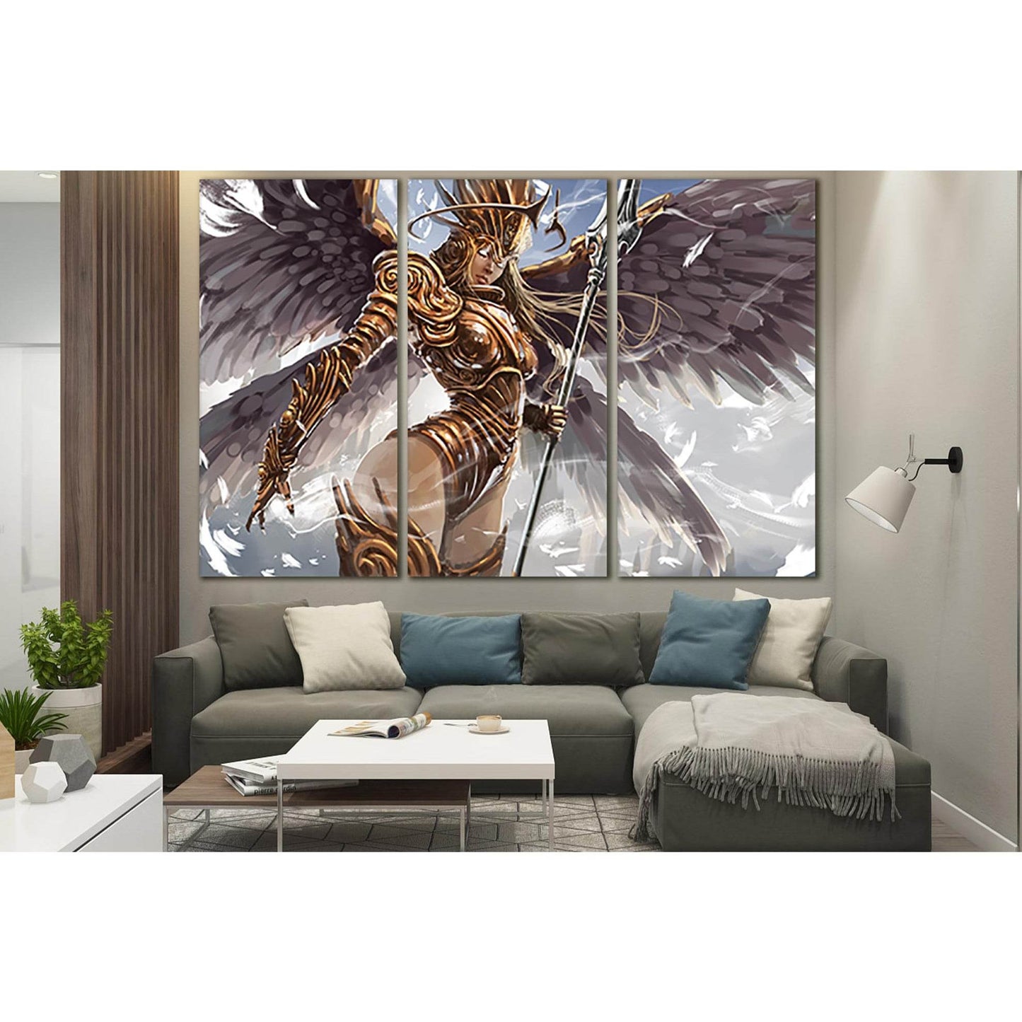 Beautiful Angel Woman Warrior №SL1237 Ready to Hang Canvas Print - Zellart Canvas Prints 0new, ALL_Products, Fantasy And Sci Fi Wall Art