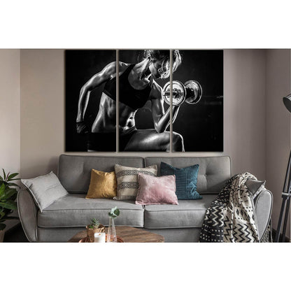 Beautiful Athletic Woman №SL892 Ready to Hang Canvas Print - Zellart Canvas Prints 0new, ALL_Products, Black & White Wall Art
