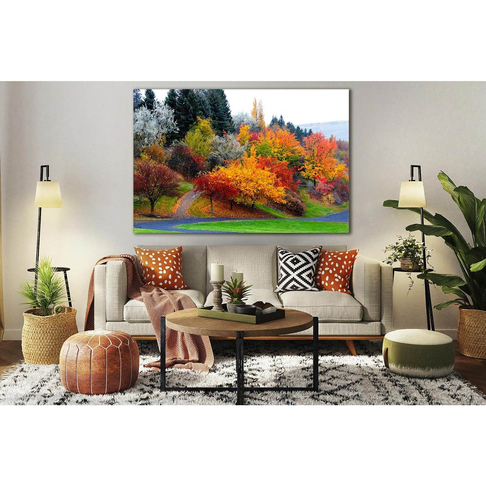 Beautiful Autumn Trees №SL622 Ready to Hang Canvas Print - Zellart Canvas Prints 0new, ALL_Products, Autumn Wall Art