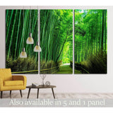 Beautiful Bamboo forest in Arashiyama at Kyoto №1994 Ready to Hang Canvas Print