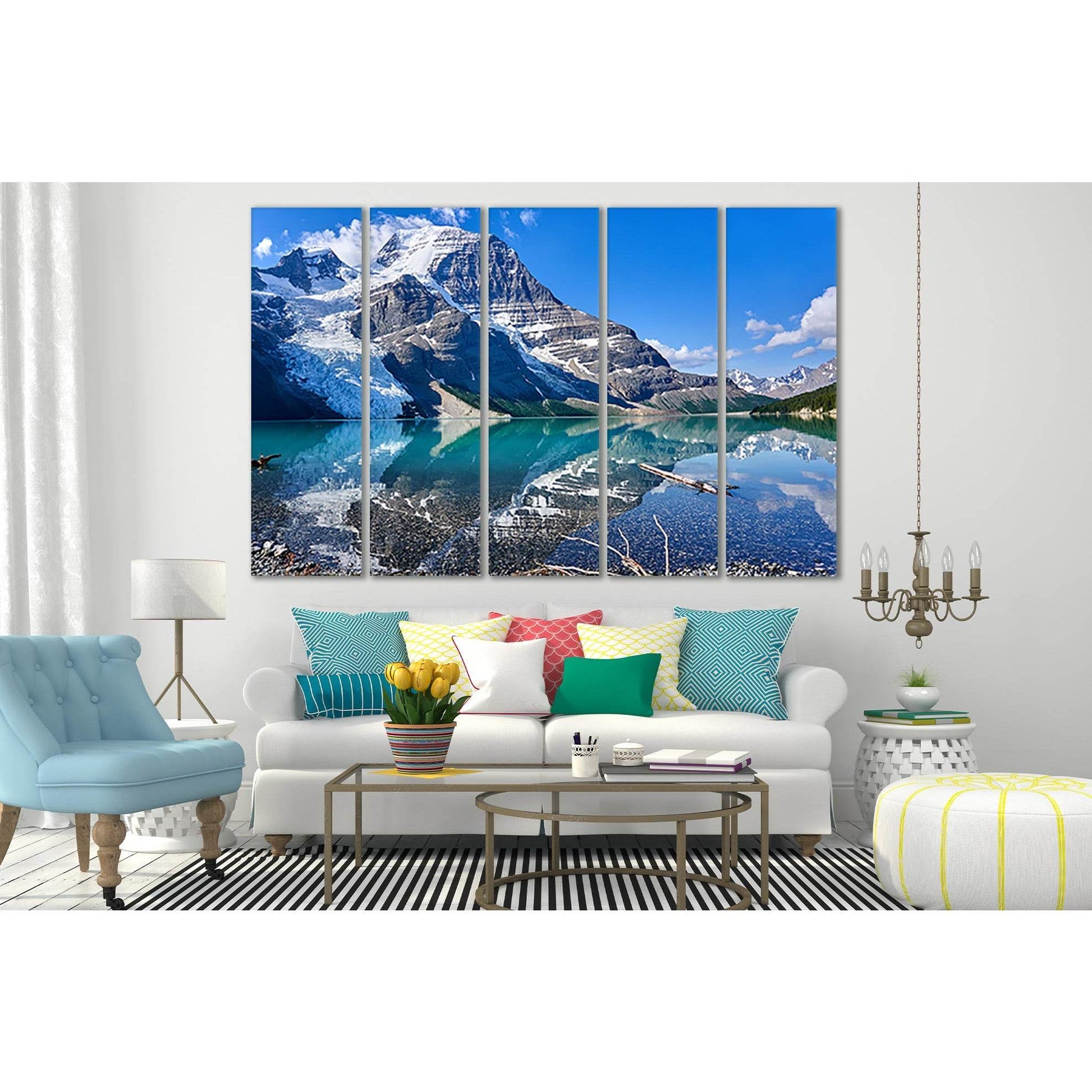 Beautiful Berg Lake №Sl38 Ready to Hang Canvas Print - Zellart Canvas Prints 0new, ALL_Products, Nature & Landscapes Canvas Print