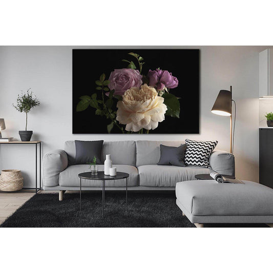 Beautiful Bunch Of Colorful Roses №SL716 Ready to Hang Canvas Print - Zellart Canvas Prints 0new, ALL_Products, Floral & Botanical Wall Art