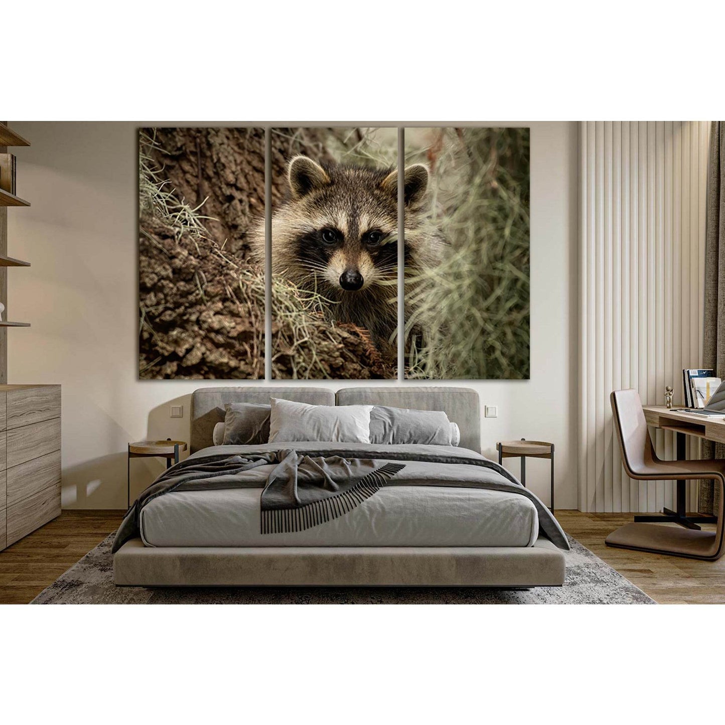 Beautiful Cute Raccoon №SL1532 Ready to Hang Canvas Print - Zellart Canvas Prints 0new, ALL_Products, Animals & Wildlife