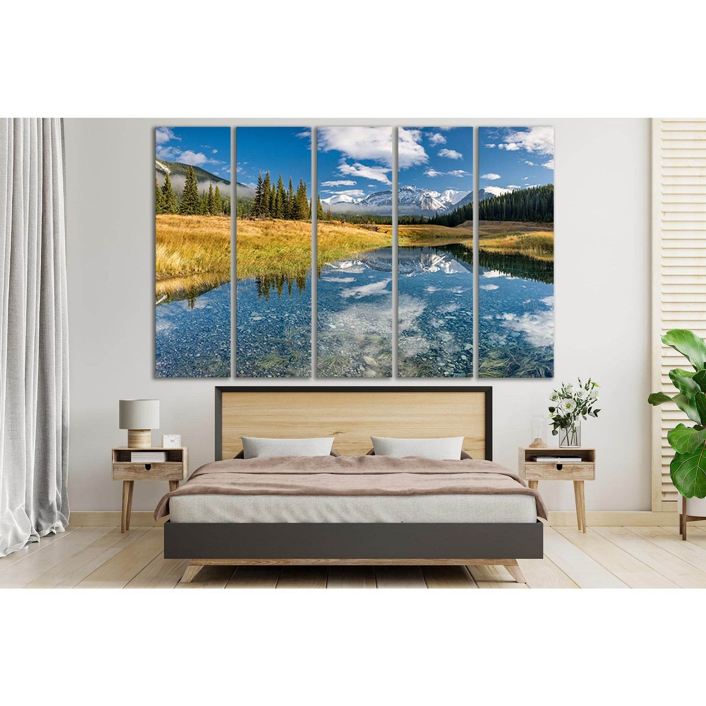 Beautiful Day In Mountain №SL1593 Ready to Hang Canvas Print - Zellart Canvas Prints 0new, ALL_Products, Mountains Wall Art, Nature Wall Art