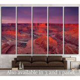 Beautiful Dead Horse Point vista during a dramatic sunrise №1972 Ready to Hang Canvas Print
