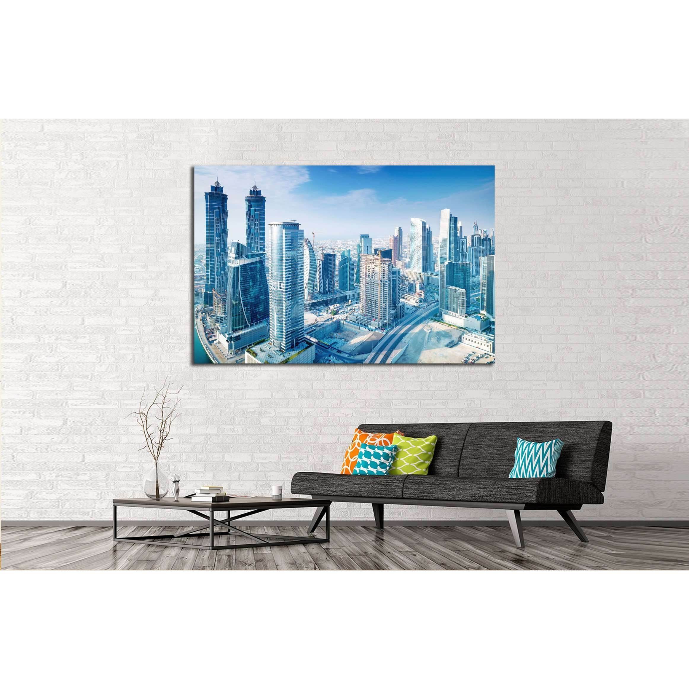 Beautiful Dubai city, bird eye view on majestic cityscape with modern new buildings, United Arab Emirates №2293 Ready to Hang Canvas Print
