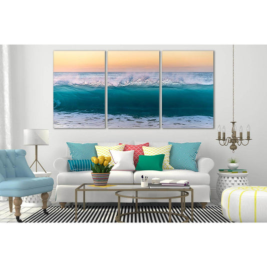 Beautiful Evening Ocean Wave №SL126 Ready to Hang Canvas Print - Zellart Canvas Prints 0new, ALL_Products, Beach Ocean & Waves