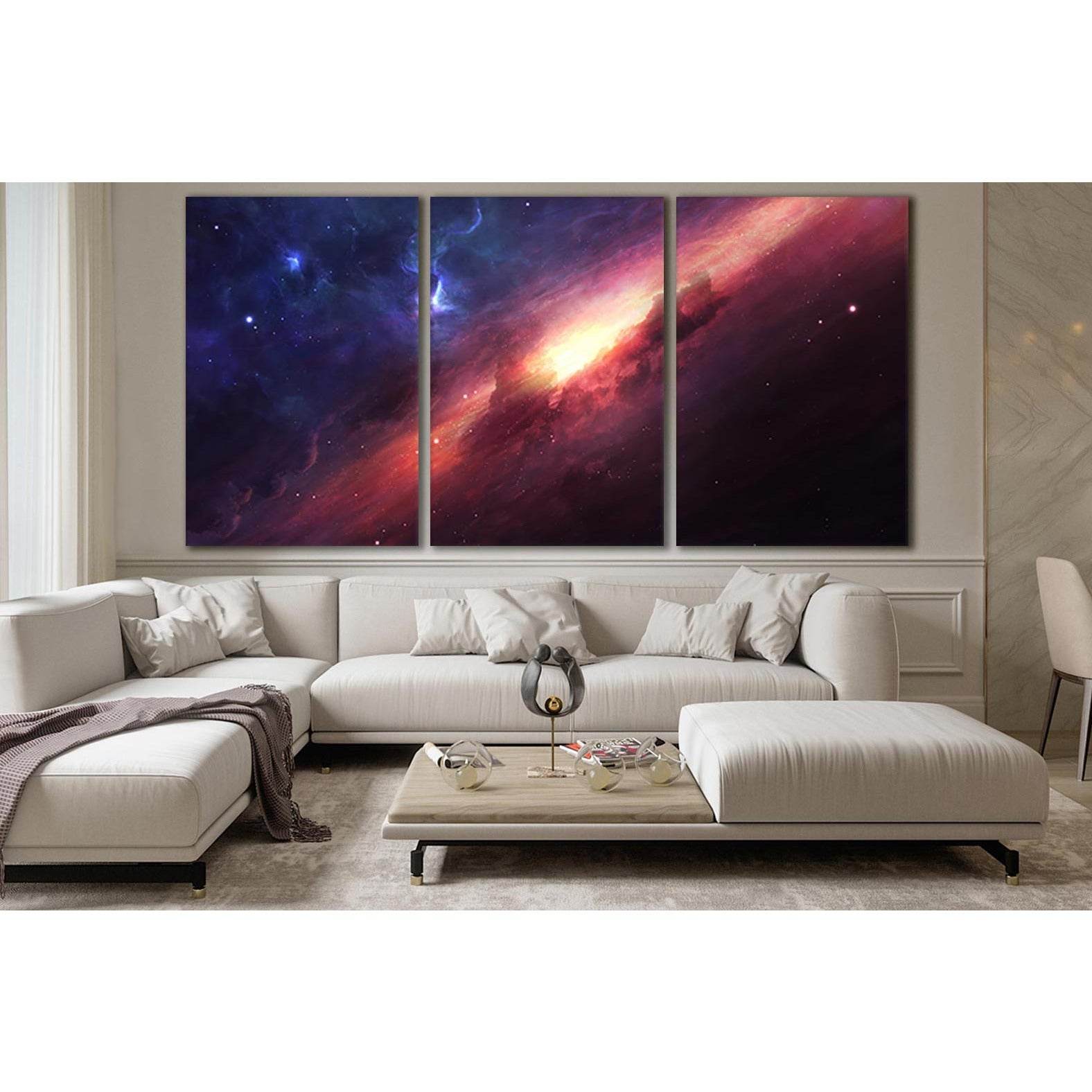 Beautiful Galaxy And Nebula №SL415 Ready to Hang Canvas Print - Zellart Canvas Prints 0new, ALL_Products, Astronomy & Space Canvas Wall Art