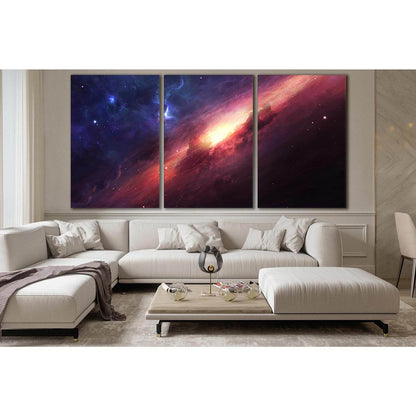 Beautiful Galaxy And Nebula №SL415 Ready to Hang Canvas Print - Zellart Canvas Prints 0new, ALL_Products, Astronomy & Space Canvas Wall Art