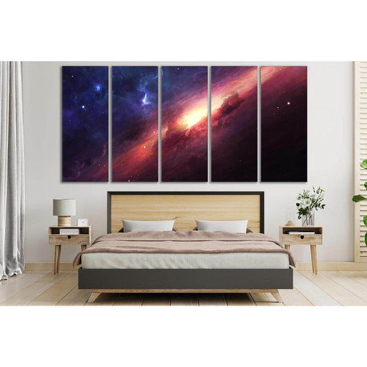 Beautiful Galaxy And Nebula №SL415 Ready to Hang Canvas Print - Zellart Canvas Prints 0new, ALL_Products, Astronomy & Space Canvas Wall Art