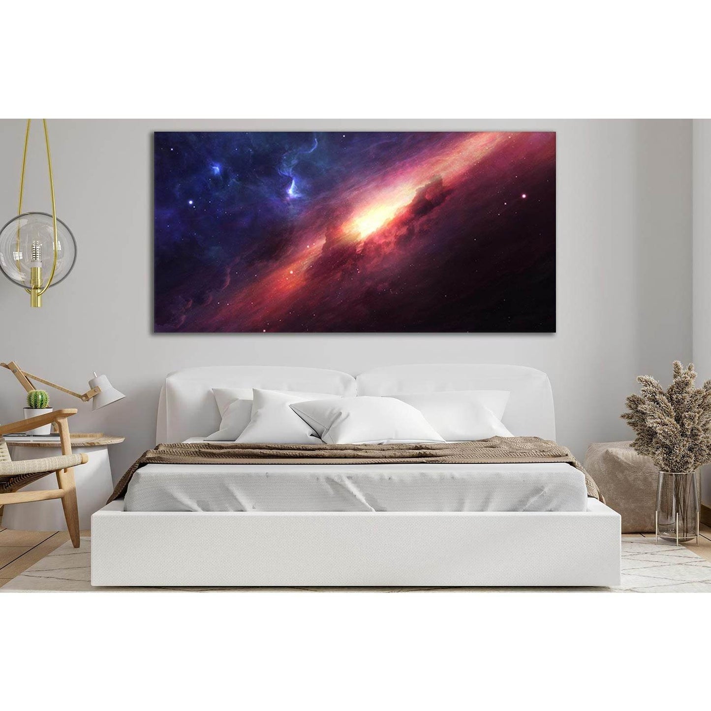 Beautiful Galaxy And Nebula №SL415 Ready to Hang Canvas Print - Zellart Canvas Prints 0new, ALL_Products, Astronomy & Space Canvas Wall Art