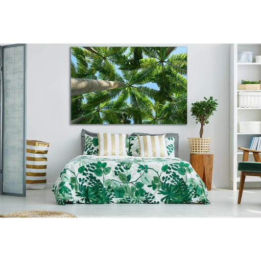 Beautiful Green Palms №SL499 Ready to Hang Canvas Print - Zellart Canvas Prints 0new, ALL_Products, Trees Wall Art