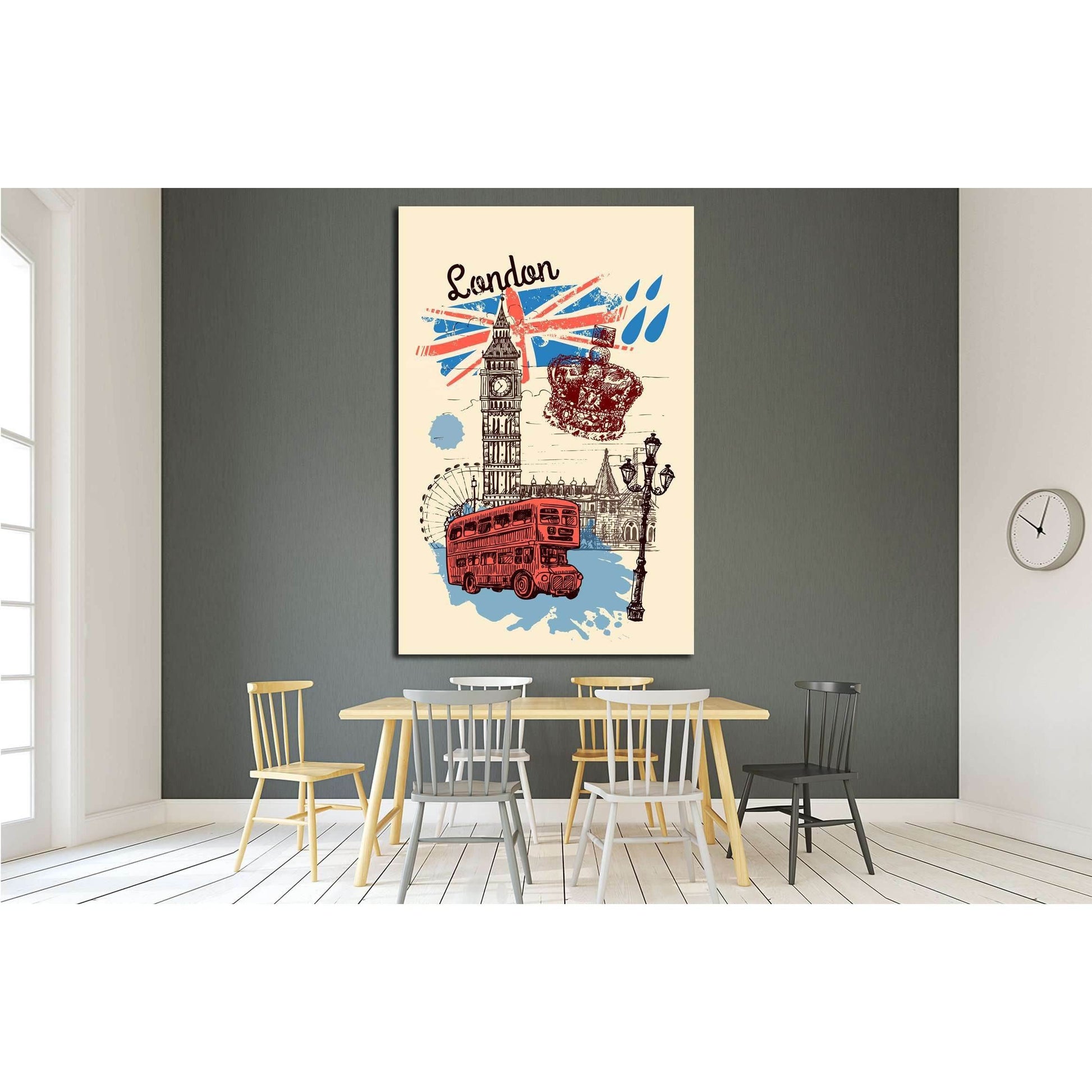Beautiful hand drawn vector sketch illustration London №4534 Ready to Hang Canvas PrintCanvas art arrives ready to hang, with hanging accessories included and no additional framing required. Every canvas print is hand-crafted, made on-demand at our worksh