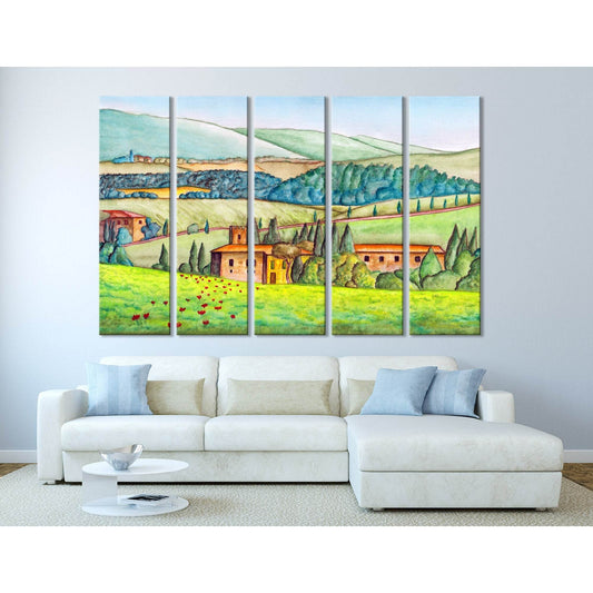 Beautiful Italian Country Landscape №04223 Ready to Hang Canvas Print - Zellart Canvas Prints ALL_Products