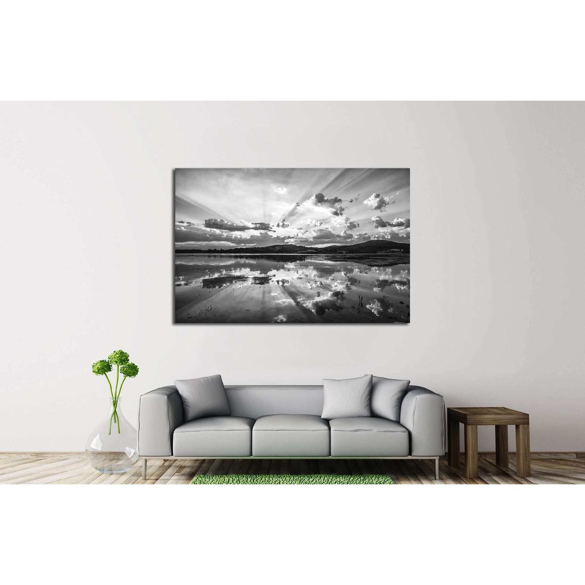 Beautiful lake black and white №2693 Ready to Hang Canvas PrintCanvas art arrives ready to hang, with hanging accessories included and no additional framing required. Every canvas print is hand-crafted, made on-demand at our workshop and expertly stretche