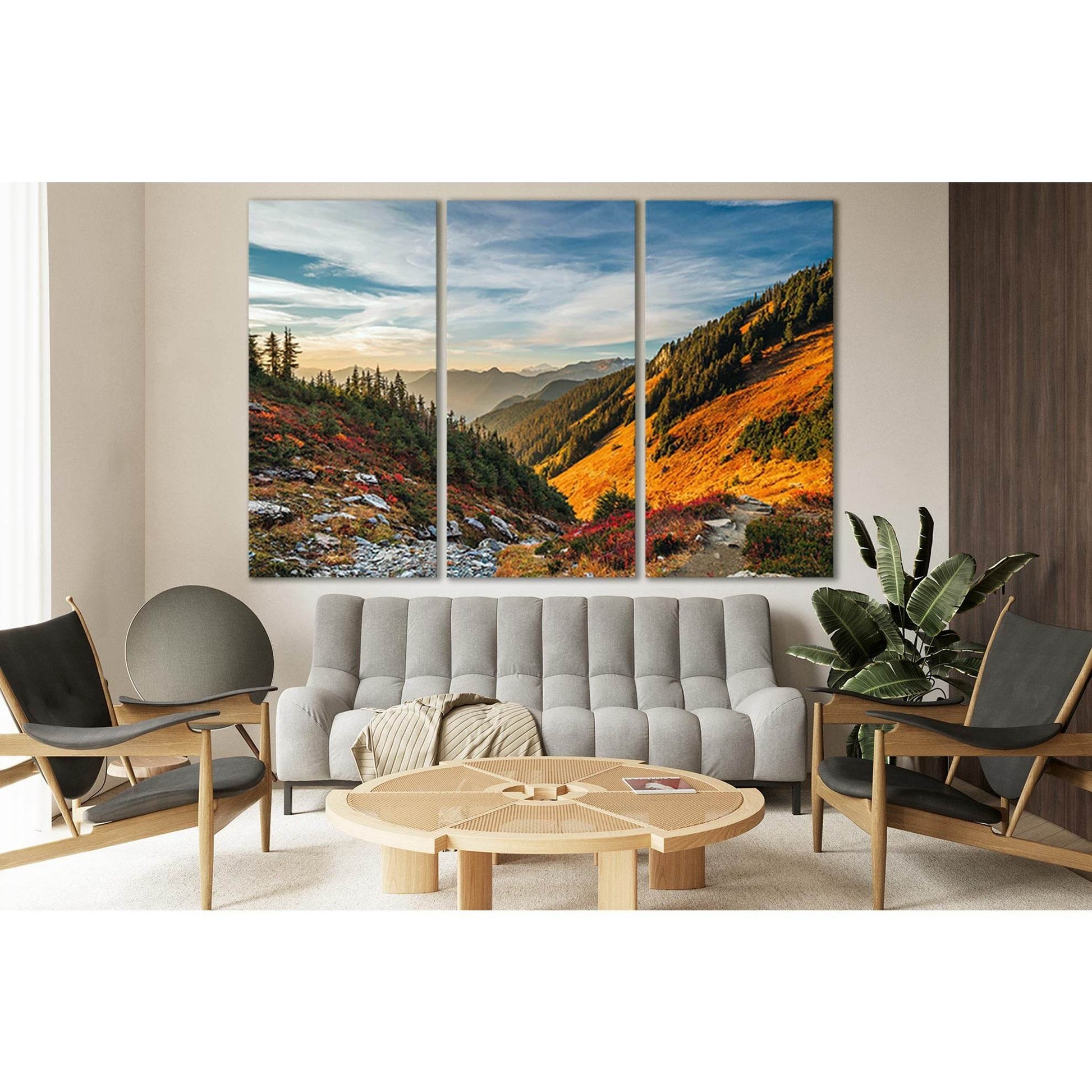 Beautiful Landscape Autumn Tree Mountains №SL1479 Ready to Hang Canvas Print - Zellart Canvas Prints 0new, ALL_Products, AUTUMN WALL ART