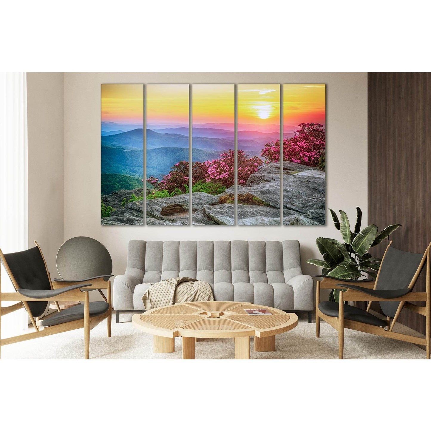 Beautiful Landscape Hills And Sunset №SL229 Ready to Hang Canvas Print - Zellart Canvas Prints 0new, ALL_Products, SUNRISE & SUNSET WALL ART