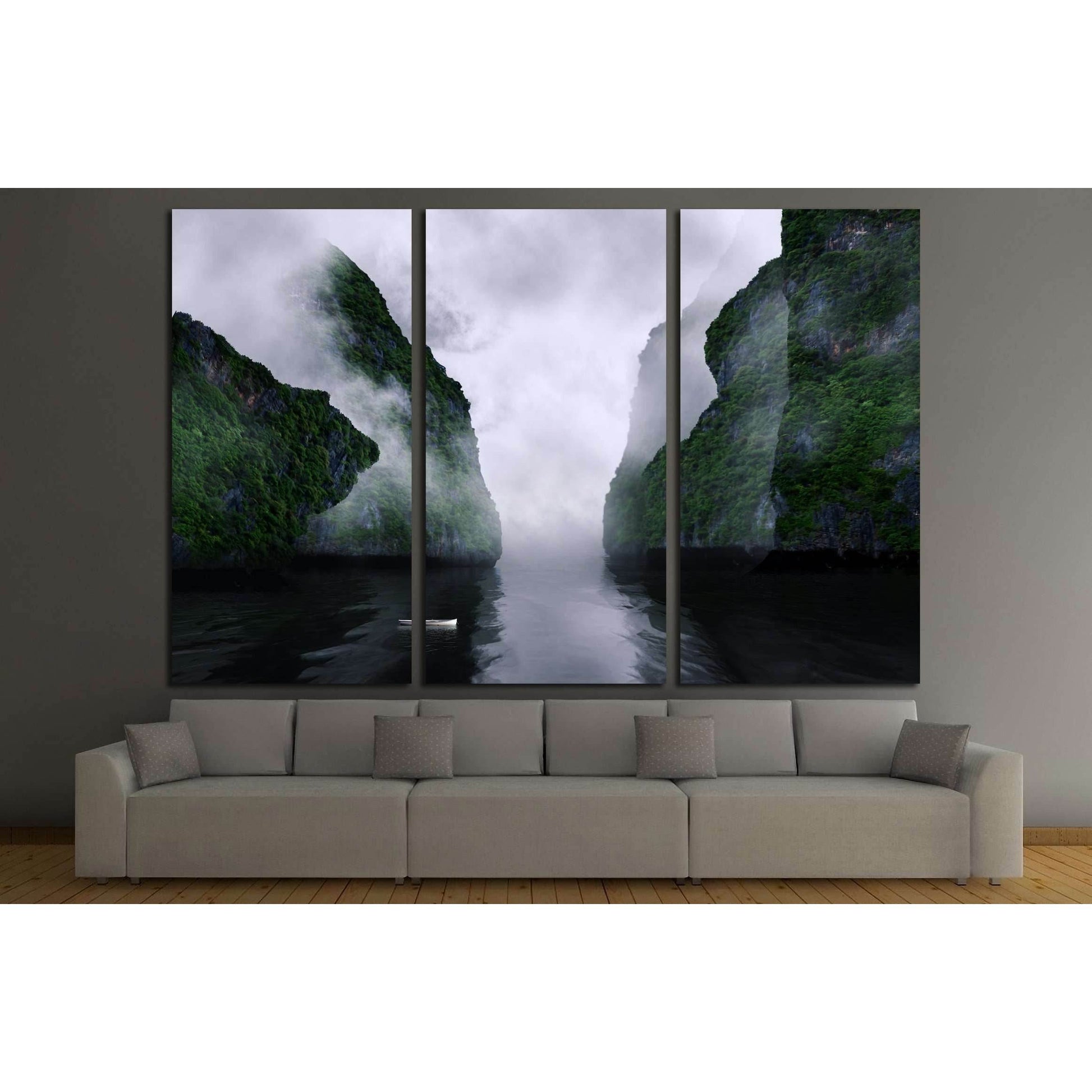 Beautiful landscape of foggy mountain valley №3177 Ready to Hang Canvas PrintCanvas art arrives ready to hang, with hanging accessories included and no additional framing required. Every canvas print is hand-crafted, made on-demand at our workshop and exp