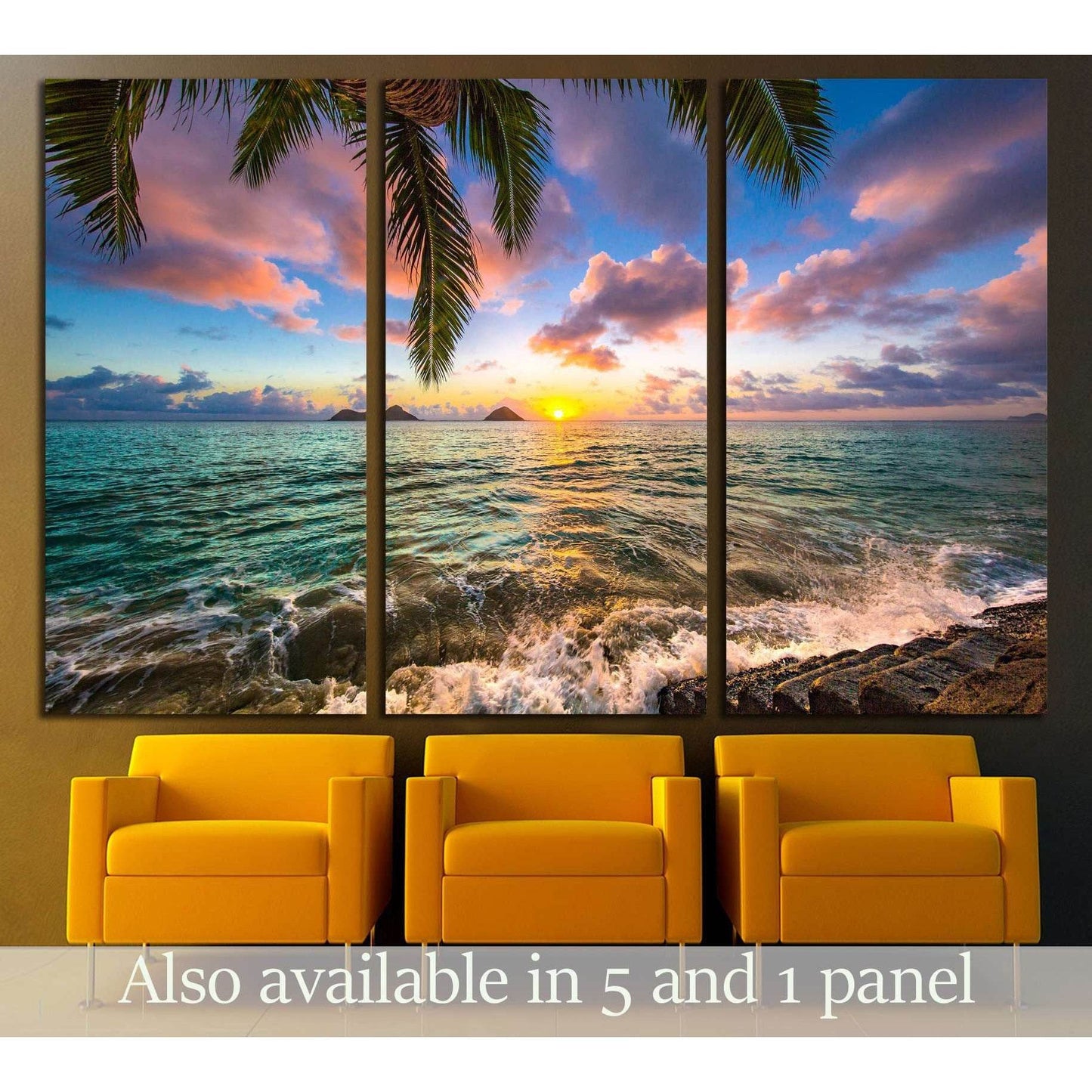 Beautiful Lanikai, Kailua Sunrise in Hawaii №3072 Ready to Hang Canvas Print - Zellart Canvas Prints ALL_Products, s-3071