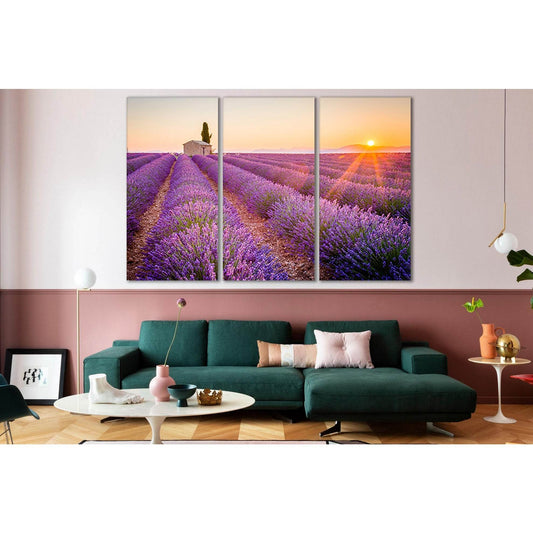 Beautiful Lavender Field №SL218 Ready to Hang Canvas Print - Zellart Canvas Prints 0new, ALL_Products, SUNRISE & SUNSET WALL ART