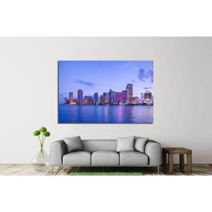Beautiful Miami Florida skyline №1107 Ready to Hang Canvas Print - Zellart Canvas Prints ALL_Products, s-1107