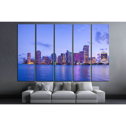 Beautiful Miami Florida skyline №1107 Ready to Hang Canvas Print - Zellart Canvas Prints ALL_Products, s-1107