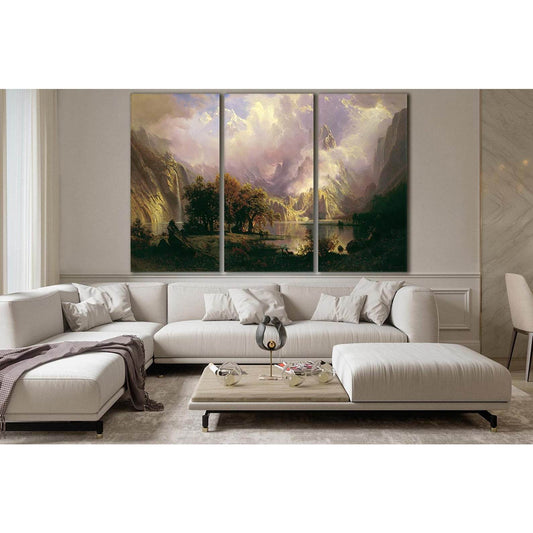 Beautiful Mountain Lake Oil Painting №SL557 Ready to Hang Canvas Print - Zellart Canvas Prints 0new, ALL_Products, Oil Painting Wall Art