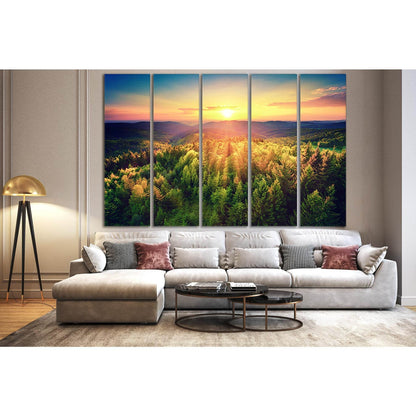 Beautiful Mountain Landscape At Sunset №SL293 Ready to Hang Canvas Print - Zellart Canvas Prints 0new, ALL_Products, SUNRISE & SUNSET WALL ART