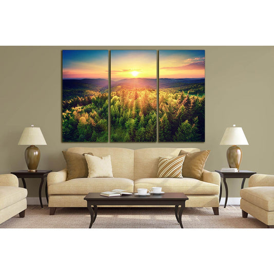 Beautiful Mountain Landscape At Sunset №SL293 Ready to Hang Canvas Print - Zellart Canvas Prints 0new, ALL_Products, SUNRISE & SUNSET WALL ART