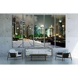 beautiful night scene in shanghai financial center №2238 Ready to Hang Canvas Print
