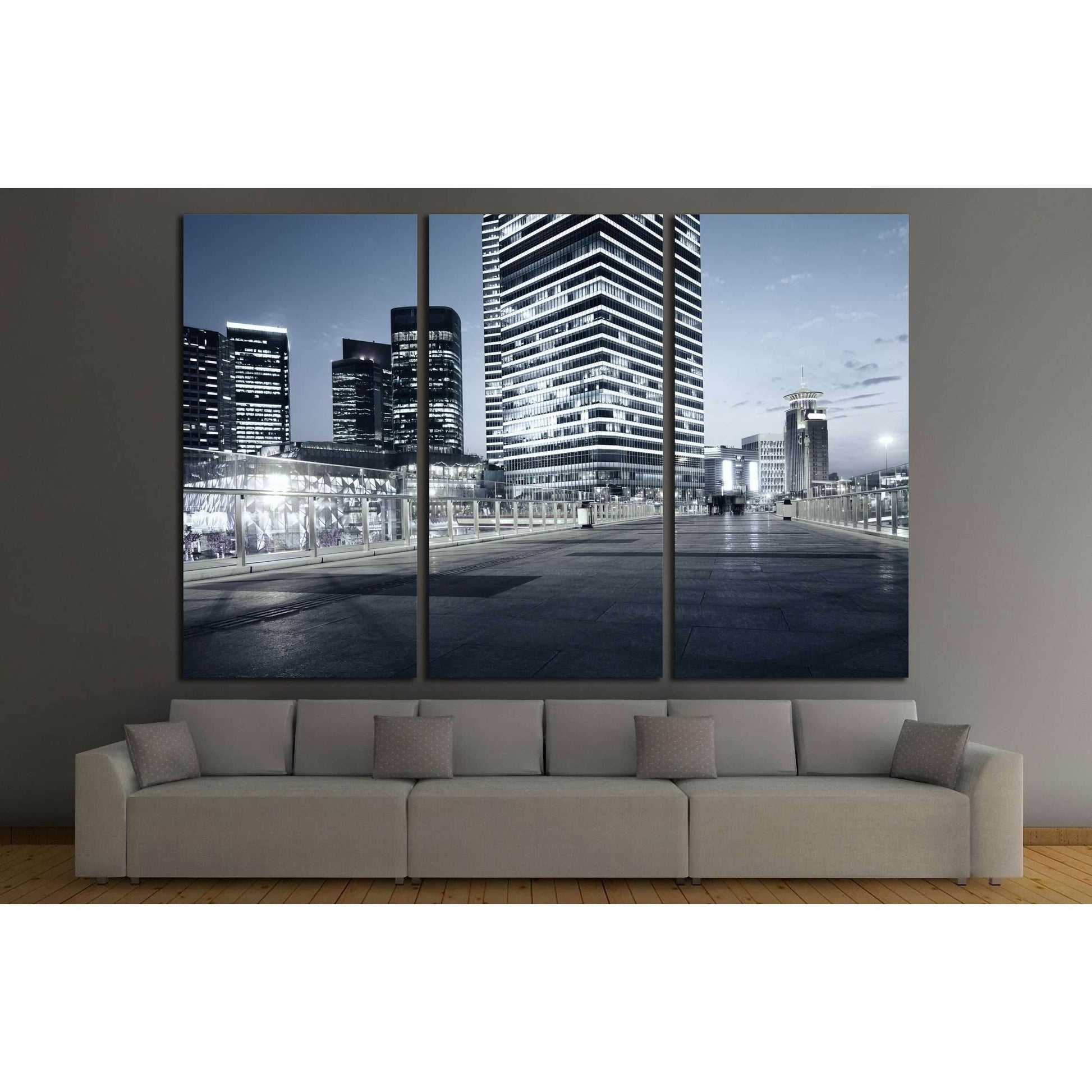 beautiful night view of modern buildings in shanghai №2144 Ready to Hang Canvas Print - Zellart Canvas Prints ALL_Products, s-2144