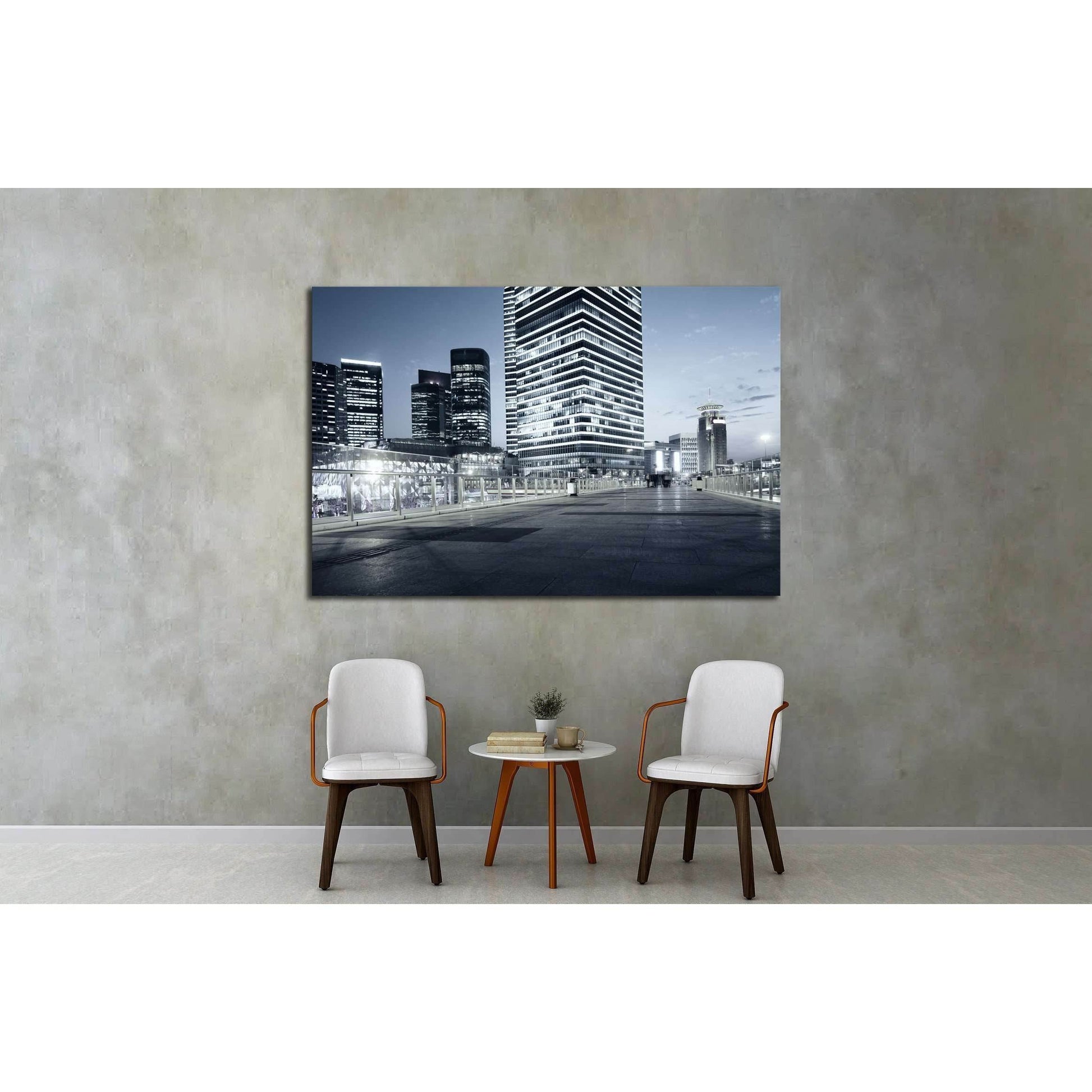 beautiful night view of modern buildings in shanghai №2144 Ready to Hang Canvas Print - Zellart Canvas Prints ALL_Products, s-2144