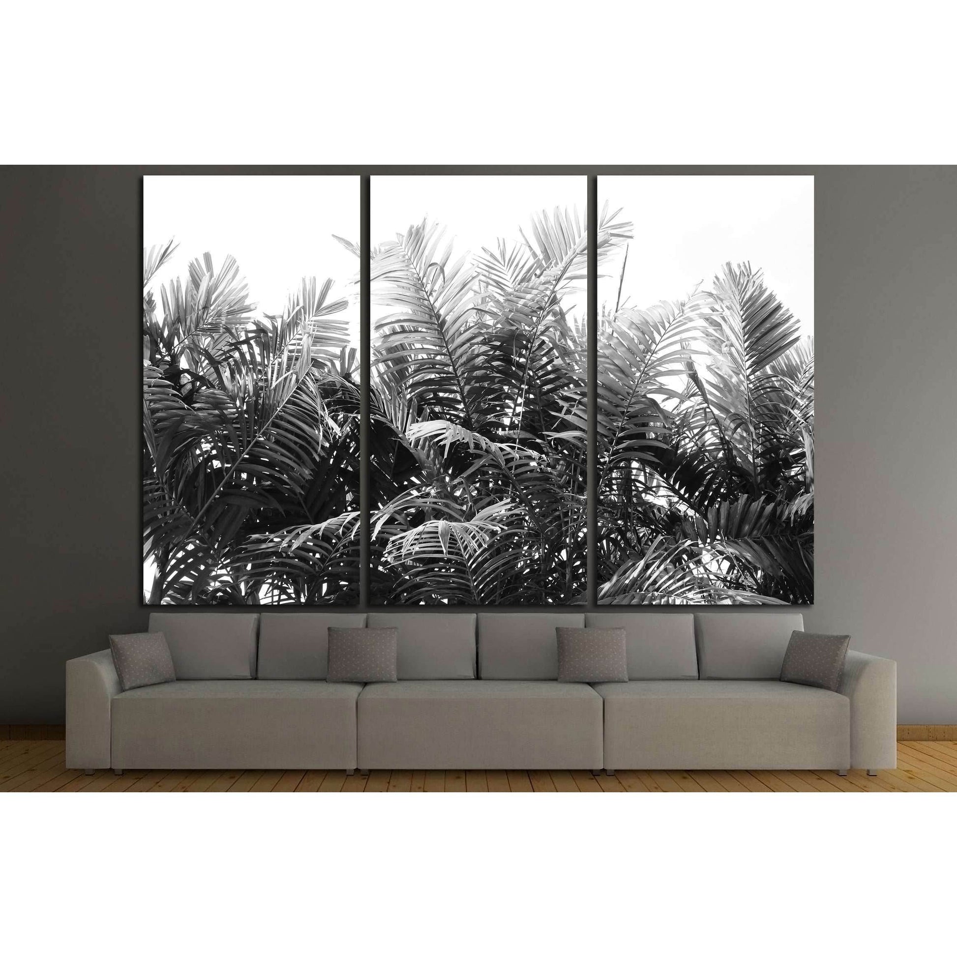 beautiful palms leaf on white background №3273 Ready to Hang Canvas Print - Zellart Canvas Prints ALL_Products, s-3273