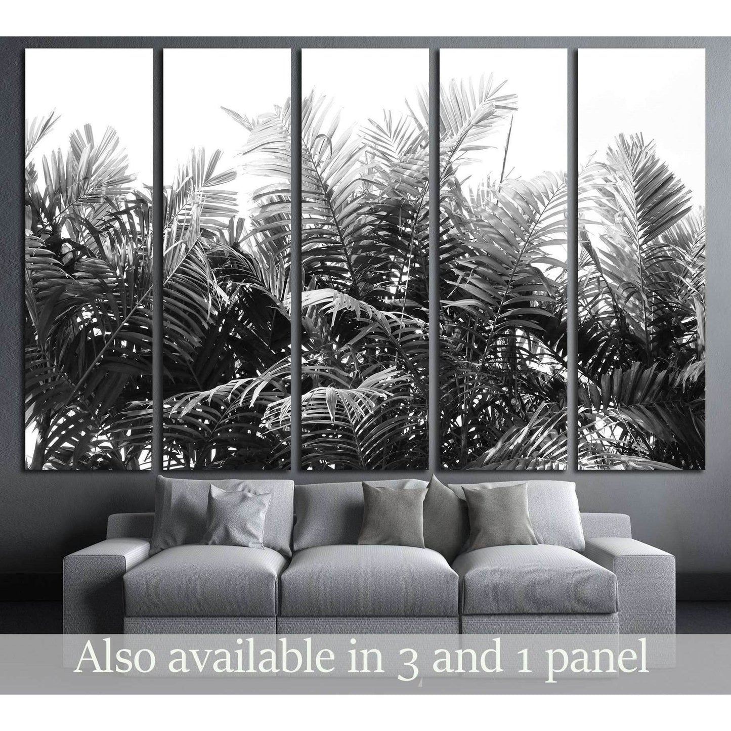 beautiful palms leaf on white background №3273 Ready to Hang Canvas Print - Zellart Canvas Prints ALL_Products, s-3273