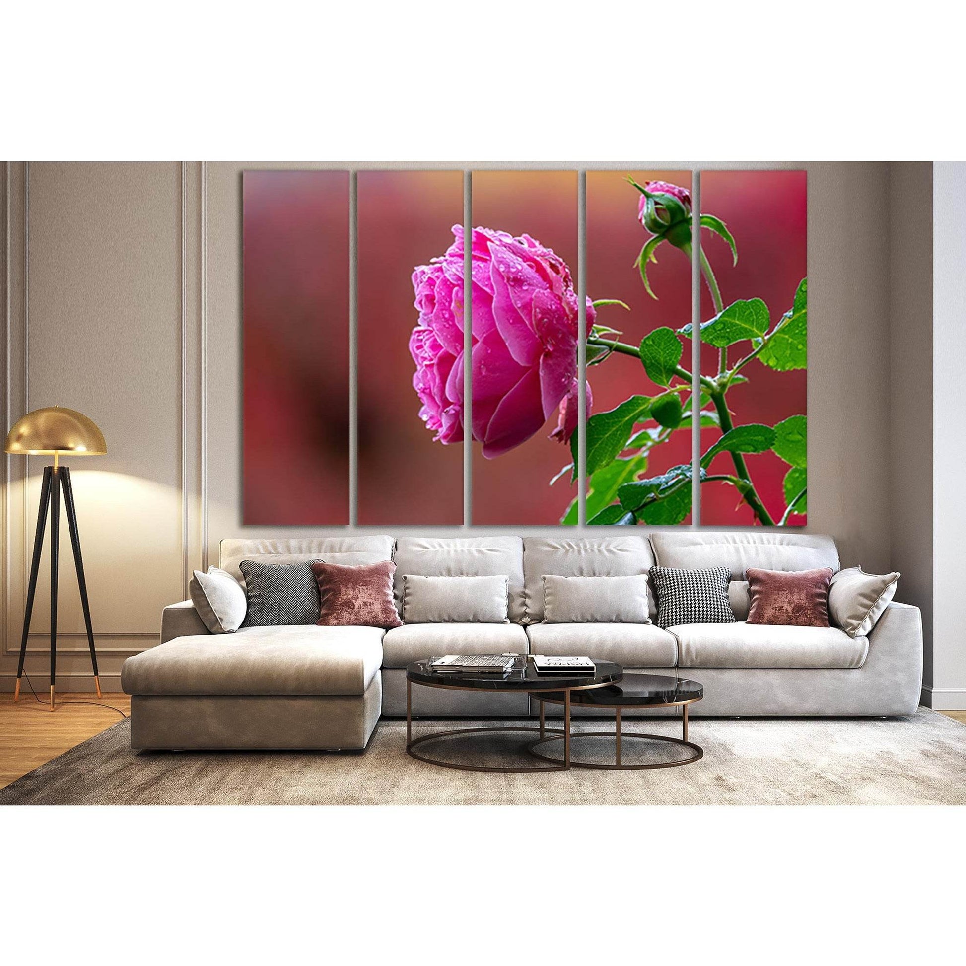 Beautiful Pink Rose Bud №SL729 Ready to Hang Canvas Print - Zellart Canvas Prints 0new, ALL_Products, Floral & Botanical Wall Art