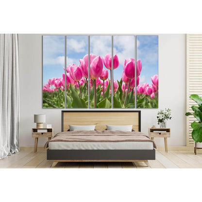 Beautiful Pink Tulips №SL698 Ready to Hang Canvas Print - Zellart Canvas Prints 0new, ALL_Products, Floral & Botanical Wall Art