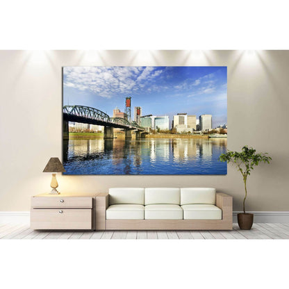 Beautiful portland skyline №782 Ready to Hang Canvas Print - Zellart Canvas Prints ALL_Products, s-782