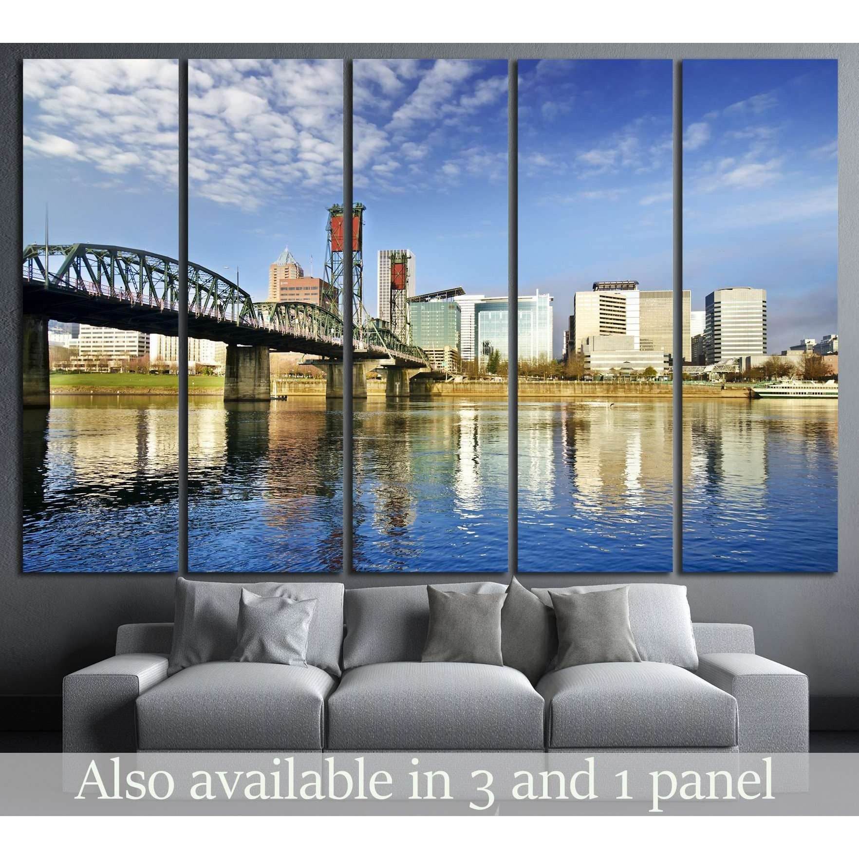 Beautiful portland skyline №782 Ready to Hang Canvas Print - Zellart Canvas Prints ALL_Products, s-782