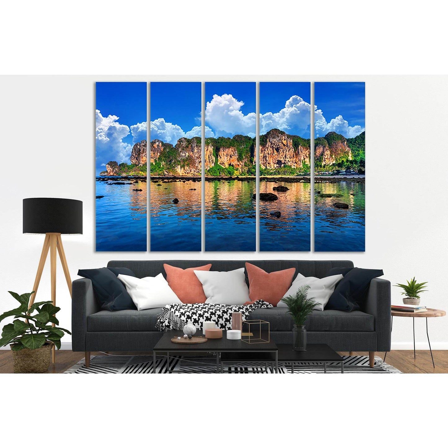 Beautiful Scenic Beach Thailand №SL158 Ready to Hang Canvas Print - Zellart Canvas Prints 0new, ALL_Products, Beach Ocean & Waves