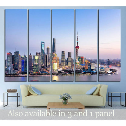 Beautiful Shanghai Pudong skyline at dusk №2643 Ready to Hang Canvas PrintCanvas art arrives ready to hang, with hanging accessories included and no additional framing required. Every canvas print is hand-crafted, made on-demand at our workshop and expert