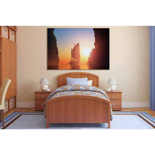 Beautiful Ship Sailboat №SL288 Ready to Hang Canvas Print - Zellart Canvas Prints 0new, ALL_Products, SUNRISE & SUNSET WALL ART