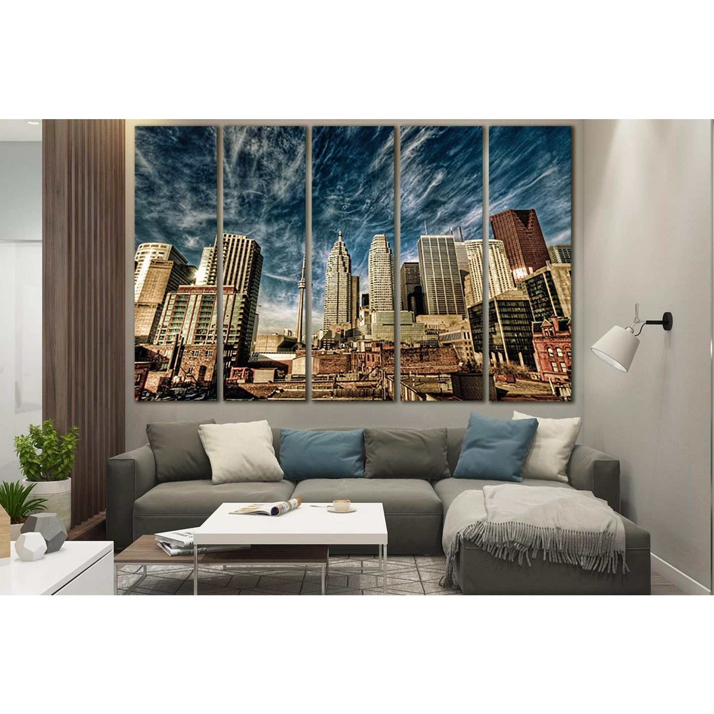 Beautiful Sky Over Ontario Canada №SL1464 Ready to Hang Canvas Print - Zellart Canvas Prints 0new, ALL_Products, CITYSCAPES & SKYLINES