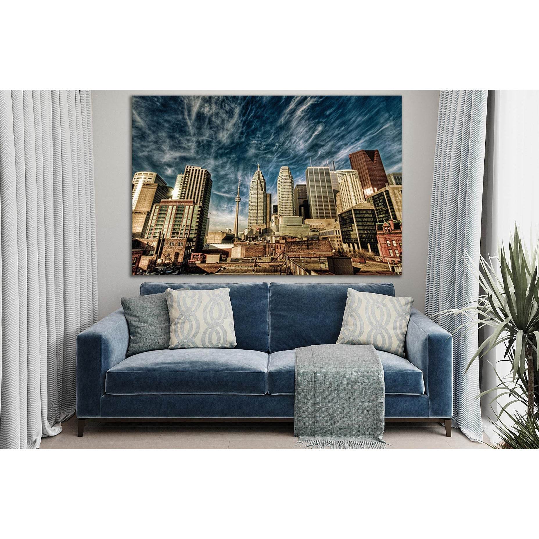 Beautiful Sky Over Ontario Canada №SL1464 Ready to Hang Canvas Print - Zellart Canvas Prints 0new, ALL_Products, CITYSCAPES & SKYLINES